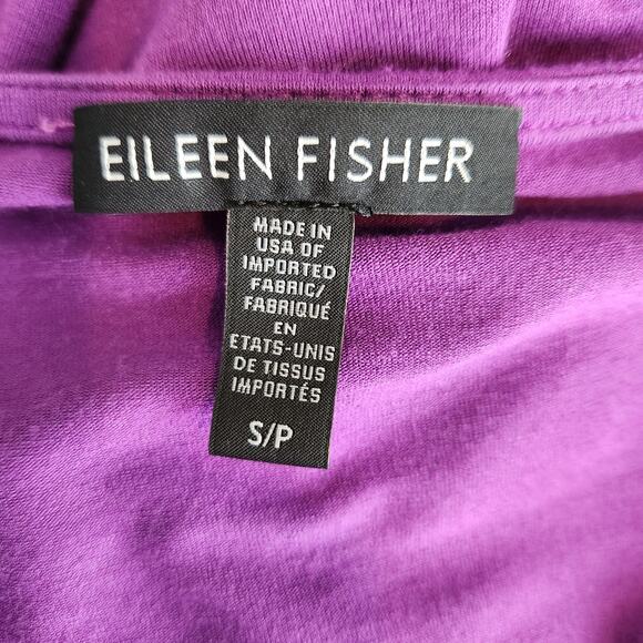 Eileen Fisher Asymmetrical Hem Tunic Top Size Small Purple Minimalist Lagenlook - Picture 2 of 7